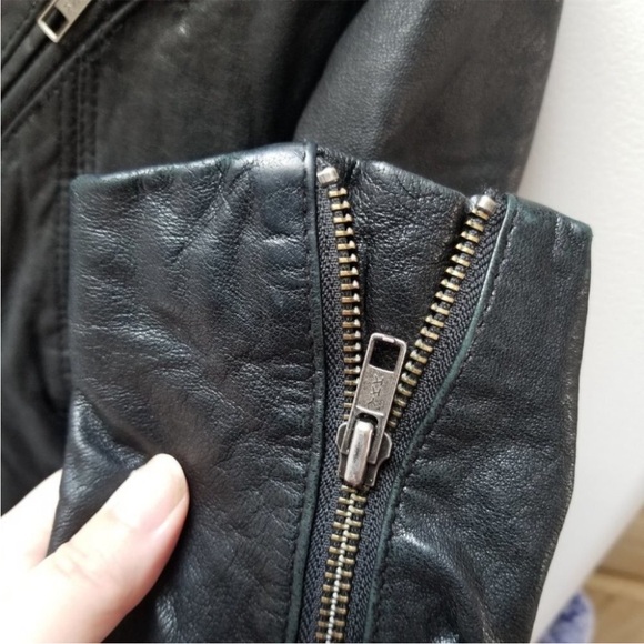 Line The Label Designer Asymmetrical 100% Lambskin Black Leather Jacket XS - Picture 13 of 14